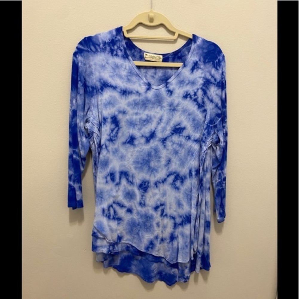 Impulse CA top ladies XL lt blue & dark blue V nk